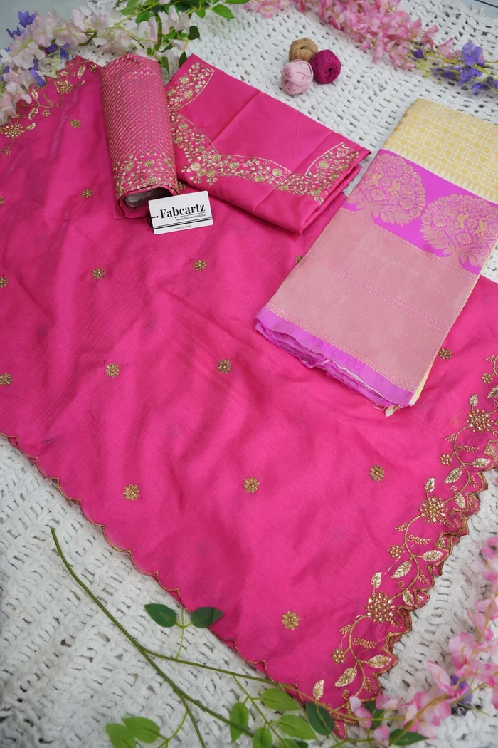 Women's Woven Design zari work Half Saree with Handwork Blouse and Dupatta KanchiRango - Image 59