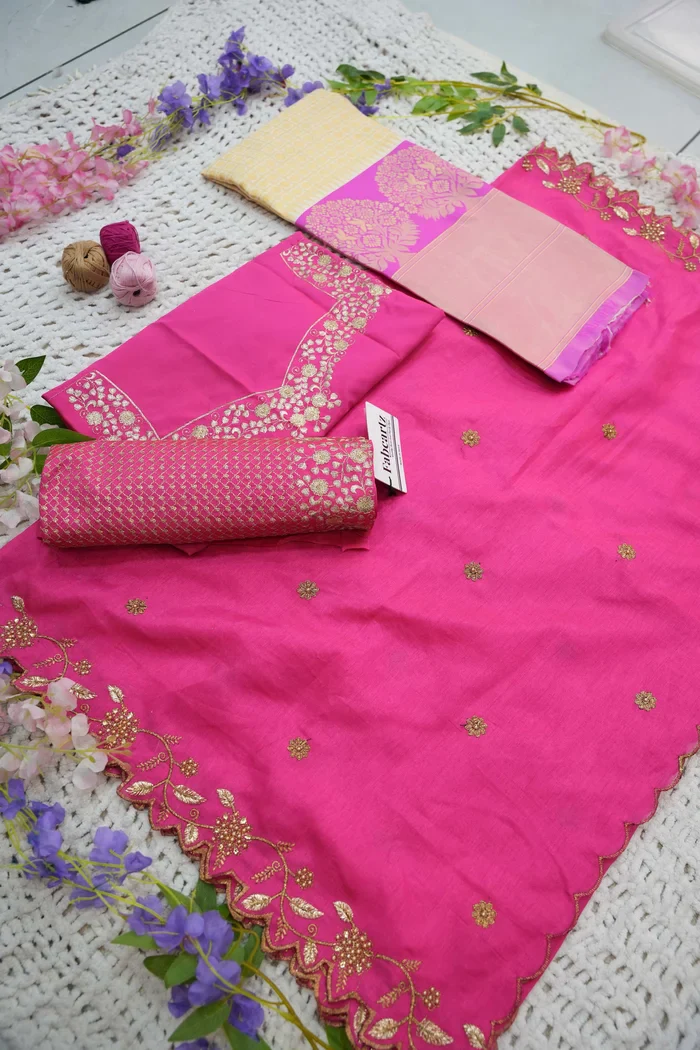 Women's Woven Design zari work Half Saree with Handwork Blouse and Dupatta KanchiRango - Image 60
