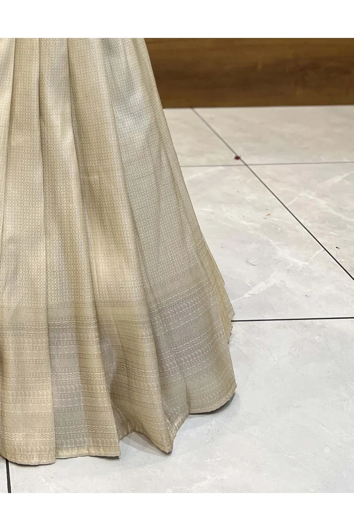Women's Softy Silk zari work Half Saree with Embroidered Blouse and Dupatta Kiara - Image 6