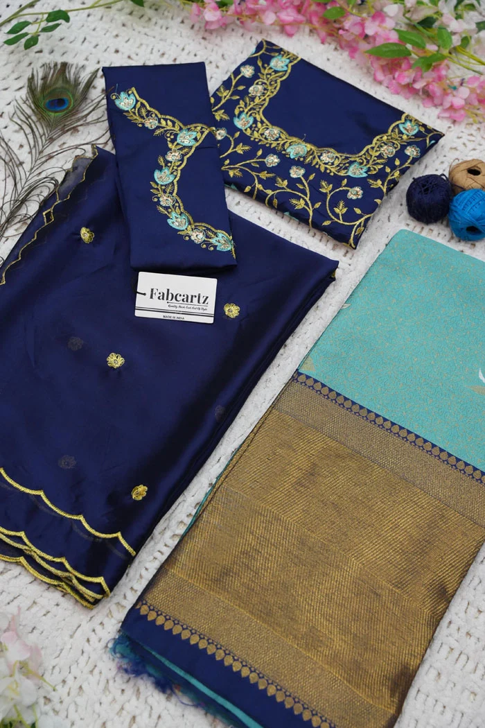 Women's Woven Design zari work Half Saree with Embroidered Blouse and Dupatta Komal - Image 64