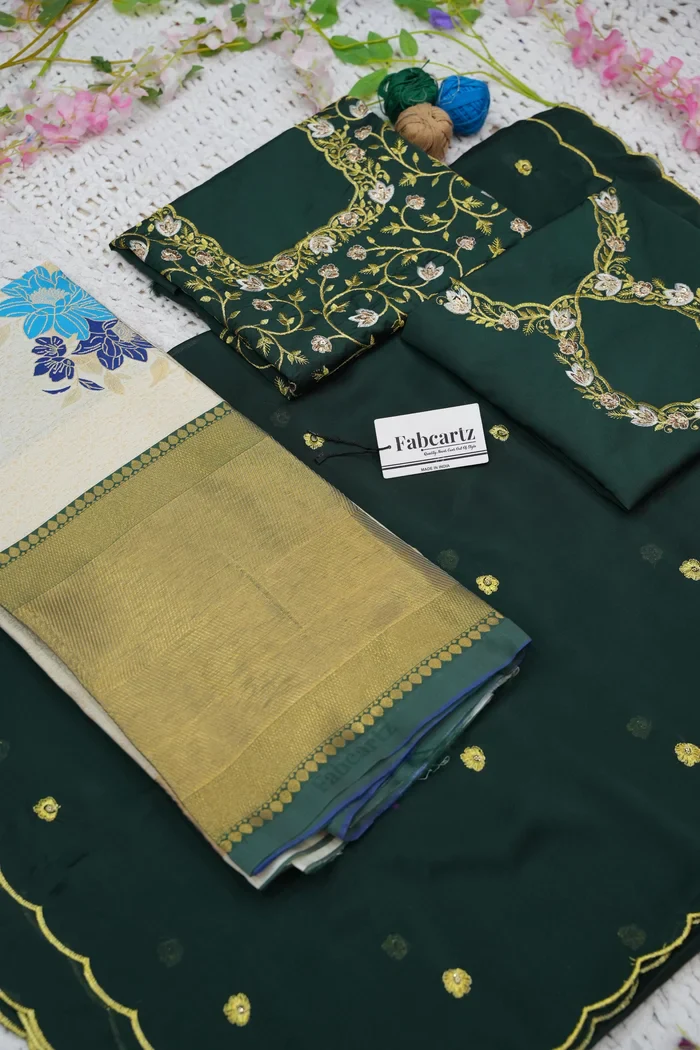 Women's Woven Design zari work Half Saree with Embroidered Blouse and Dupatta Komal - Image 27
