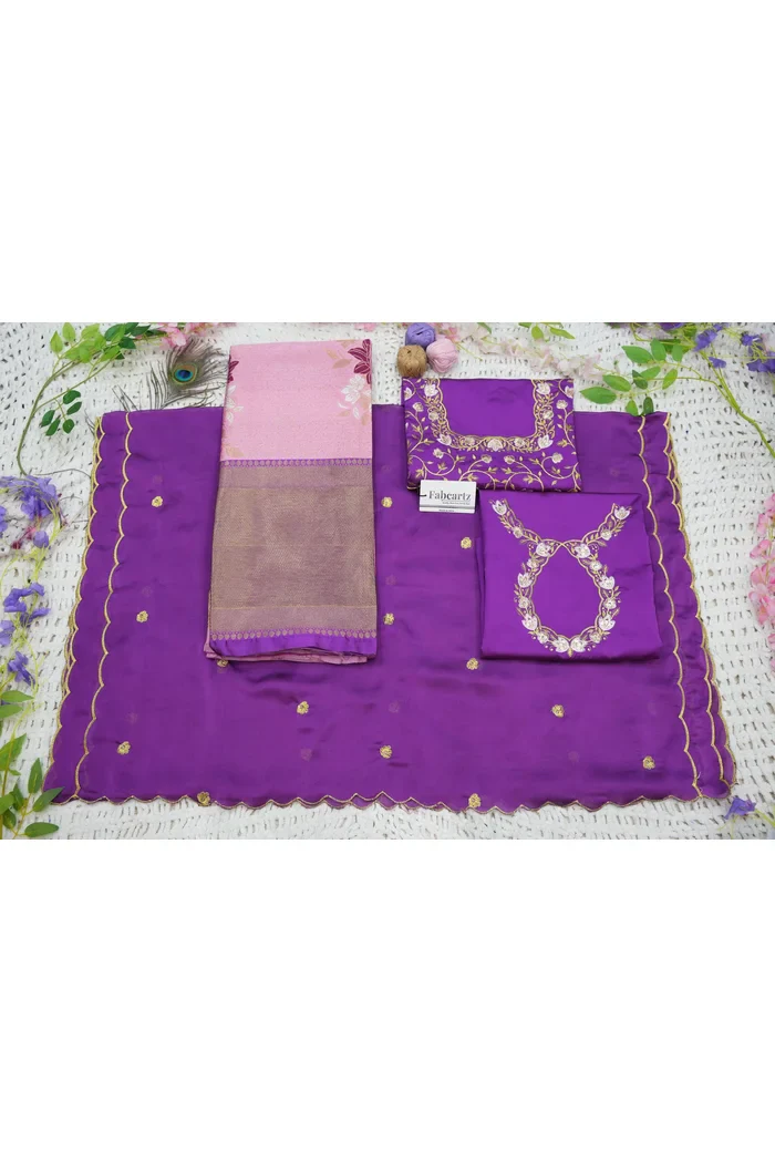 Women's Woven Design zari work Half Saree with Embroidered Blouse and Dupatta Komal - Image 8