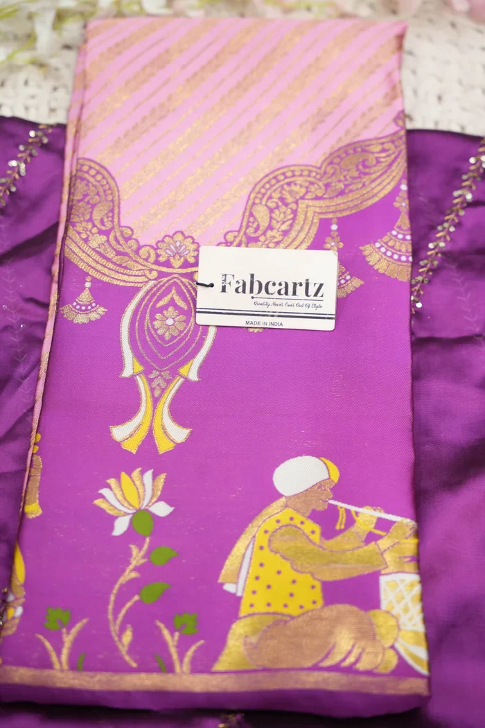 Women's Woven Design zari work Half Saree with Embroidered Blouse and Dupatta Vanya - Image 43
