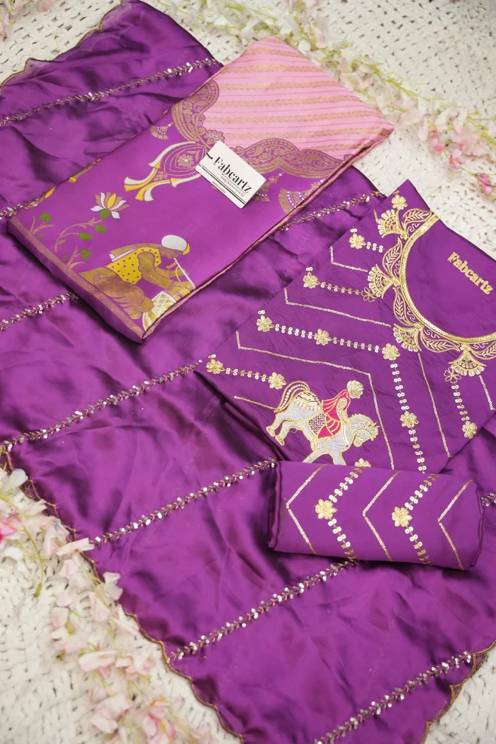 Women's Woven Design zari work Half Saree with Embroidered Blouse and Dupatta Vanya - Image 45
