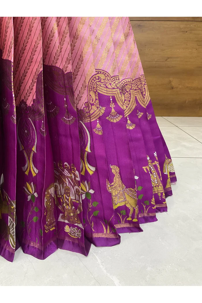 Women's Woven Design zari work Half Saree with Embroidered Blouse and Dupatta Vanya - Image 7