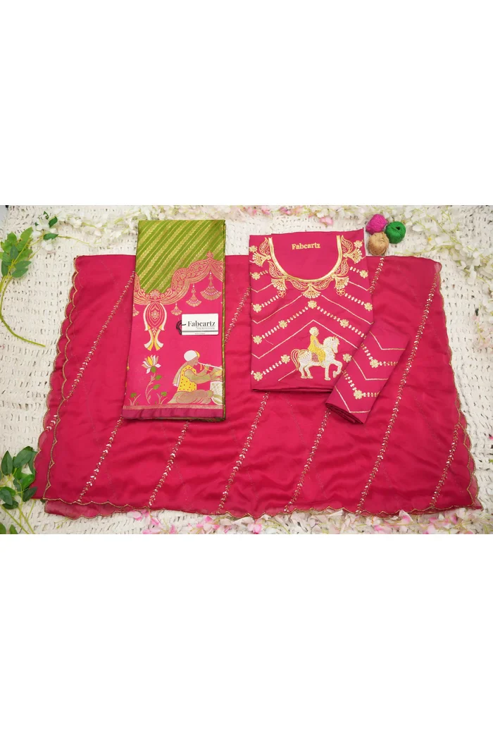 Women's Woven Design zari work Half Saree with Embroidered Blouse and Dupatta Vanya - Image 70