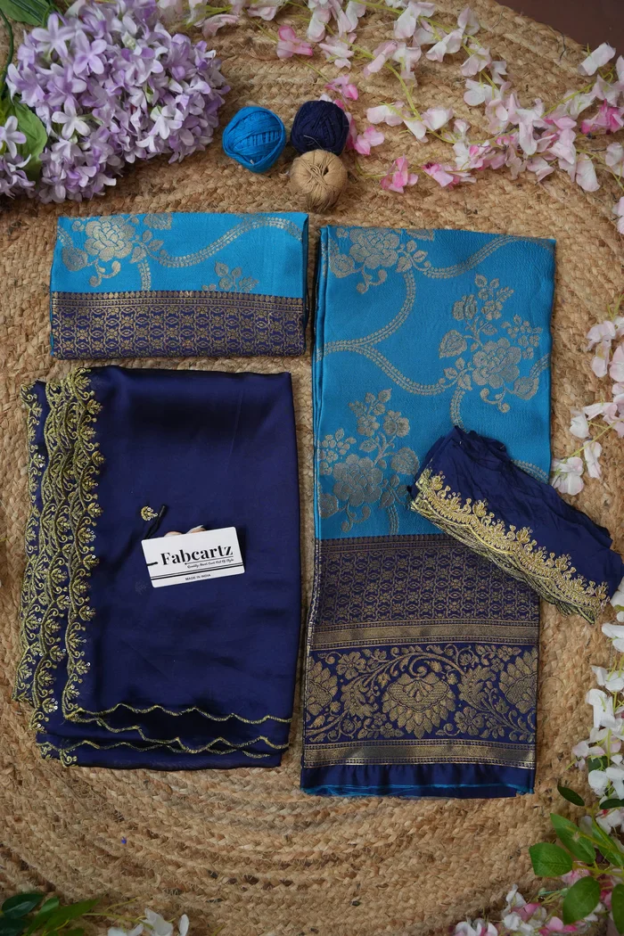 Women's Woven Design Half Saree with Embroidered Blouse and Dupatta Maalti - Image 32