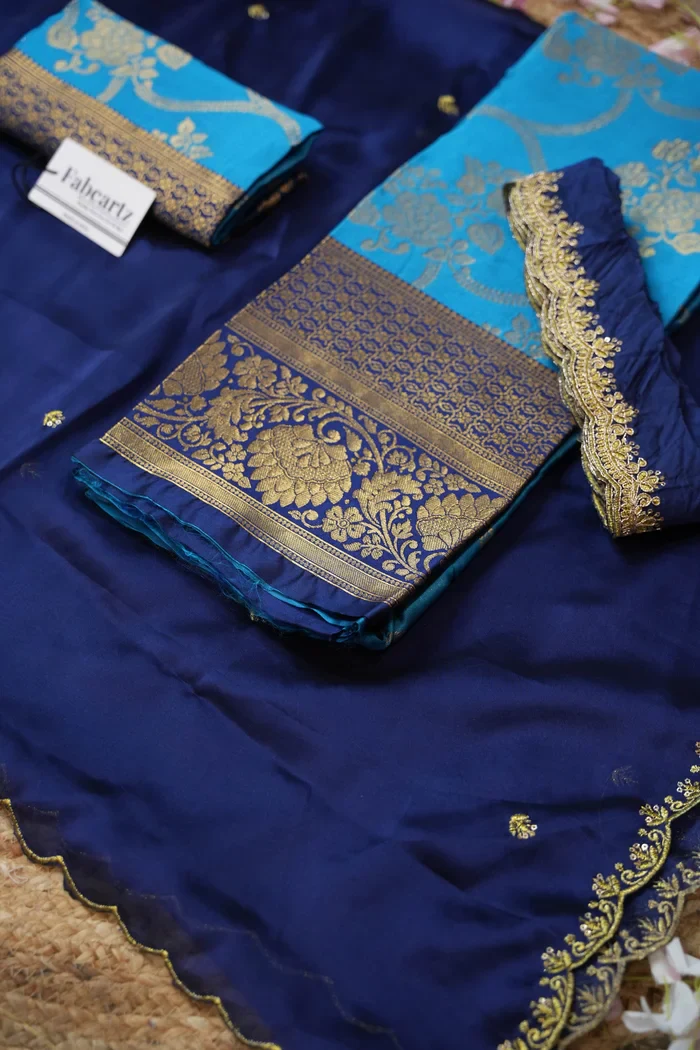 Women's Woven Design Half Saree with Embroidered Blouse and Dupatta Maalti - Image 35