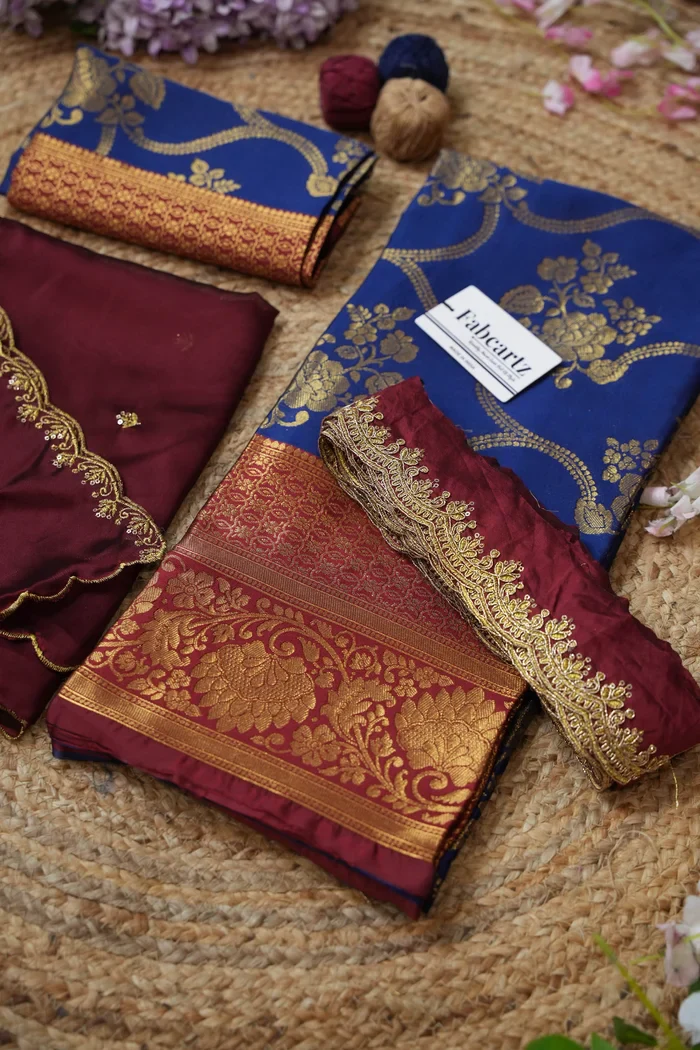 Women's Woven Design Half Saree with Embroidered Blouse and Dupatta Maalti - Image 40