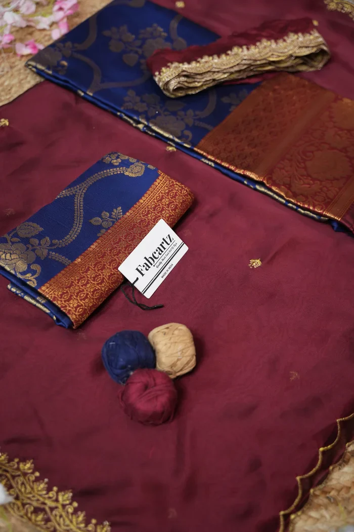 Women's Woven Design Half Saree with Embroidered Blouse and Dupatta Maalti - Image 42