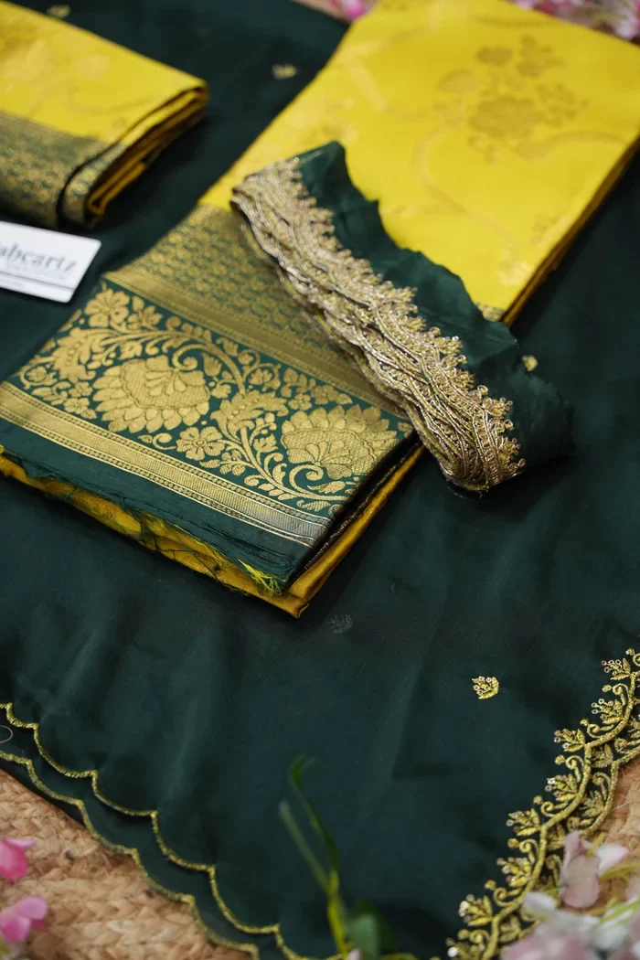Women's Woven Design Half Saree with Embroidered Blouse and Dupatta Maalti - Image 53