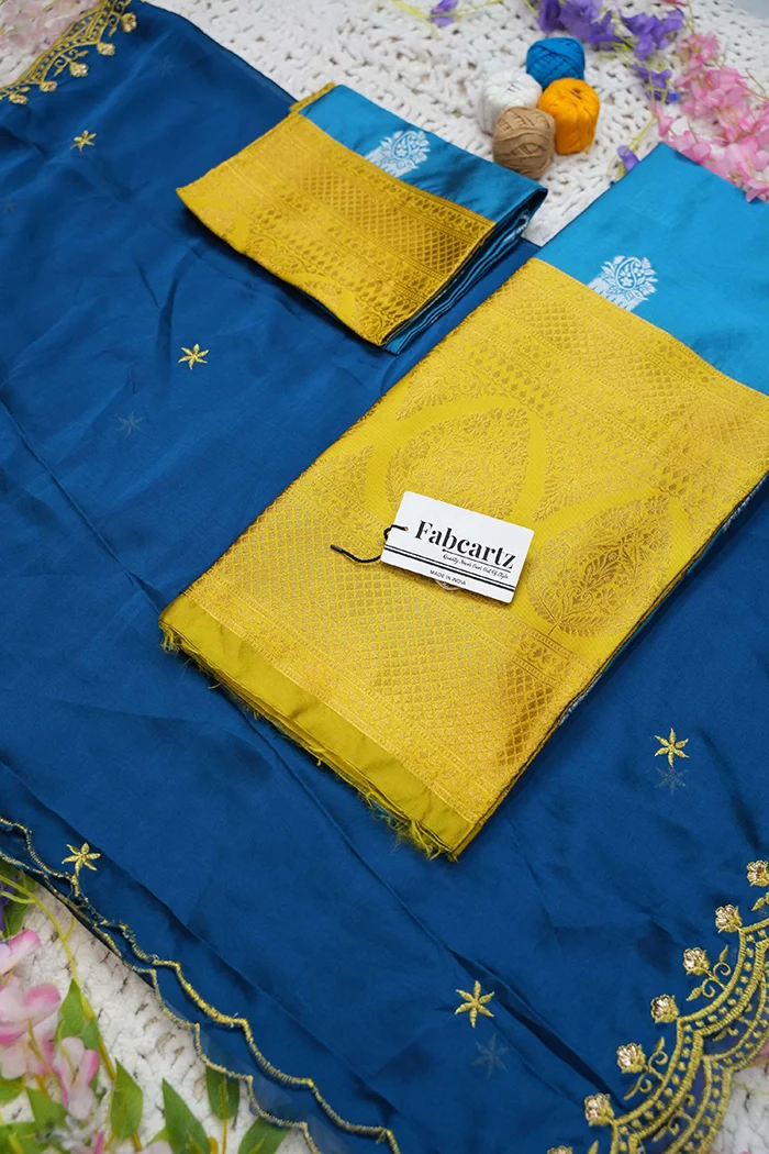 Women's Woven Design zari work Half Saree with Embroidered Blouse and Dupatta Mamidi - Image 56