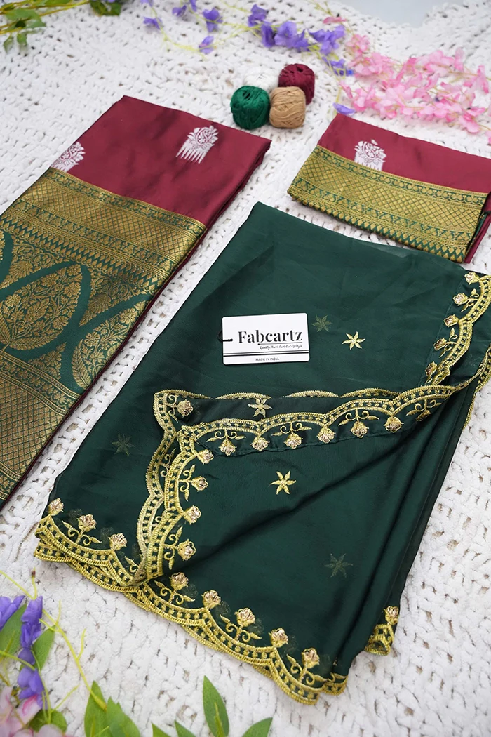 Women's Woven Design zari work Half Saree with Embroidered Blouse and Dupatta Mamidi - Image 60