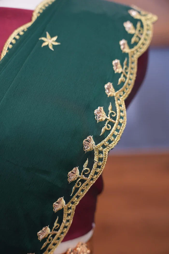 Women's Woven Design zari work Half Saree with Embroidered Blouse and Dupatta Mamidi - Image 12
