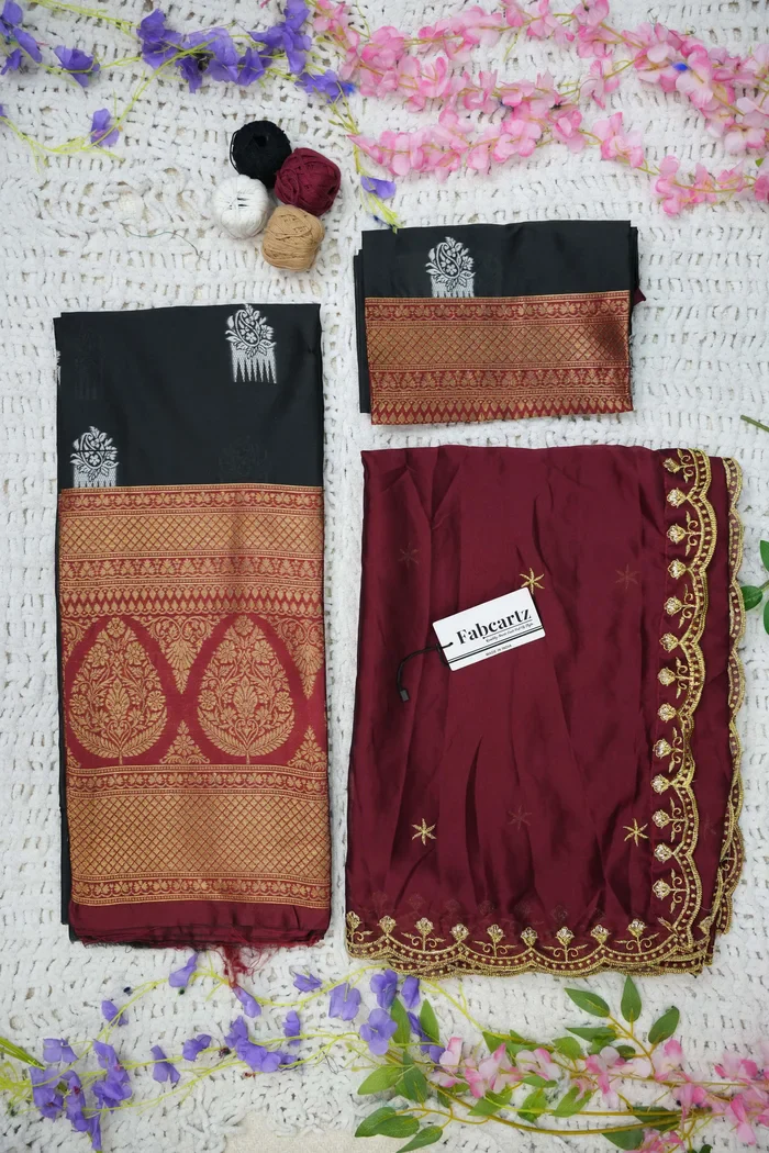 Women's Woven Design zari work Half Saree with Embroidered Blouse and Dupatta Mamidi - Image 18