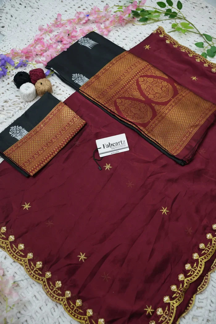 Women's Woven Design zari work Half Saree with Embroidered Blouse and Dupatta Mamidi - Image 23