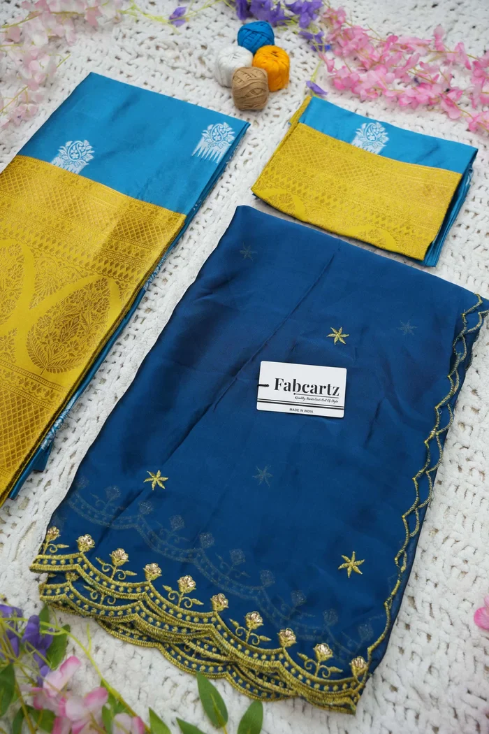 Women's Woven Design zari work Half Saree with Embroidered Blouse and Dupatta Mamidi - Image 27