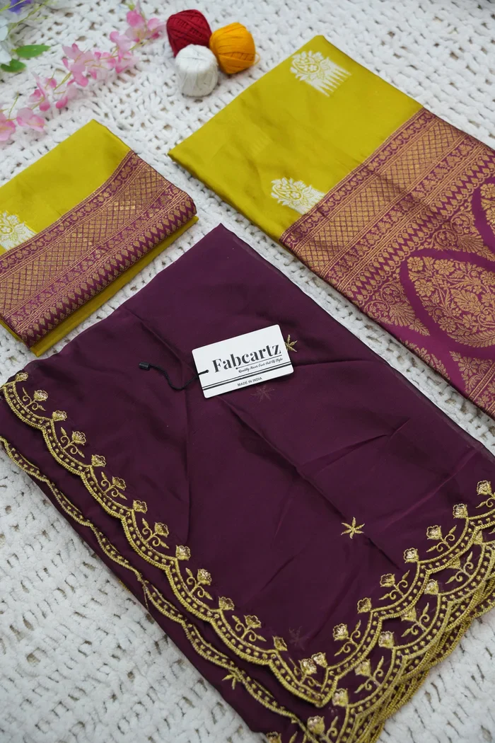 Women's Woven Design zari work Half Saree with Embroidered Blouse and Dupatta Mamidi - Image 50