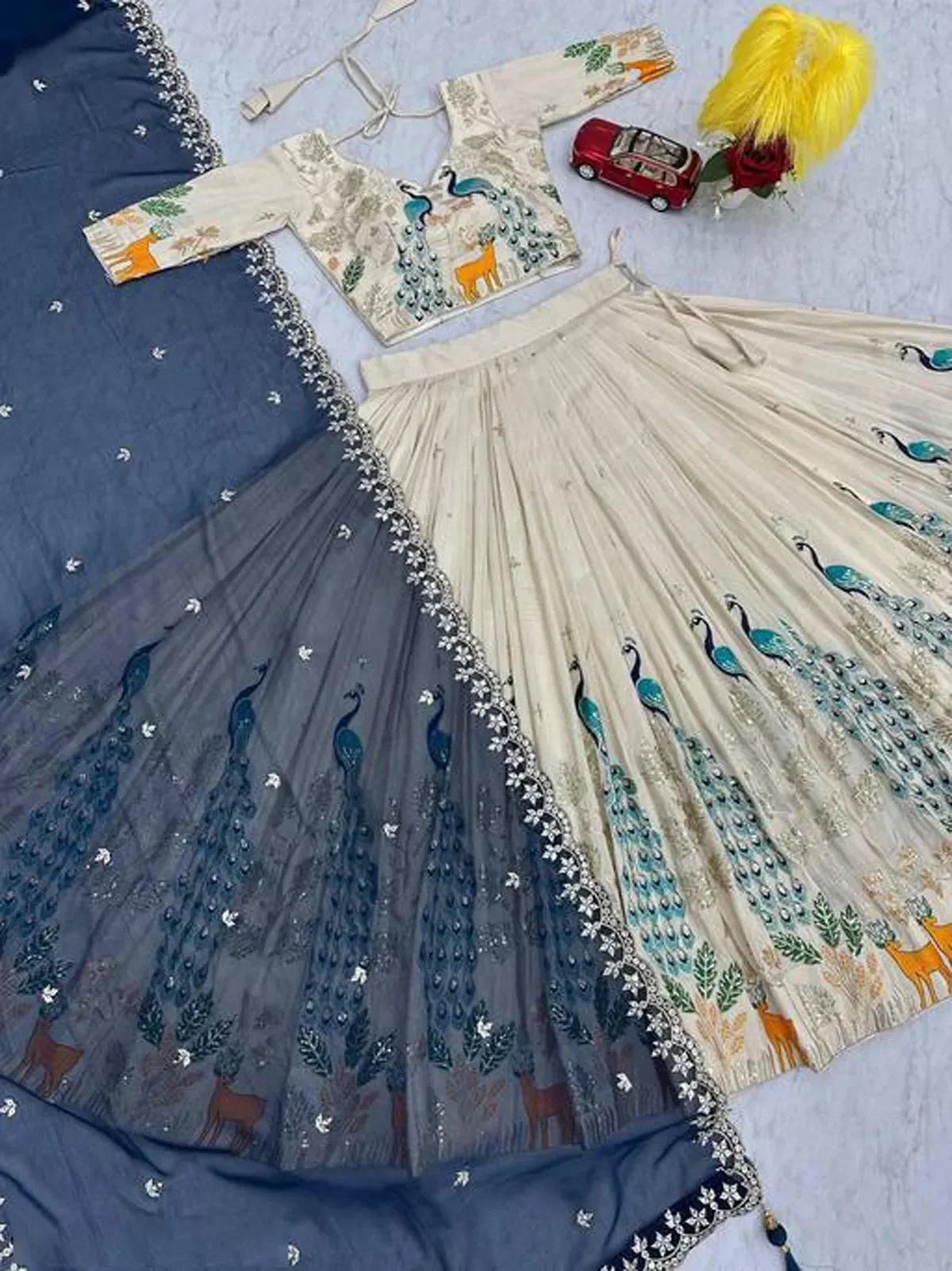 Women's Embroidered Shimmer Lehenga Choli with Sequins Work Mayuri - Image 4