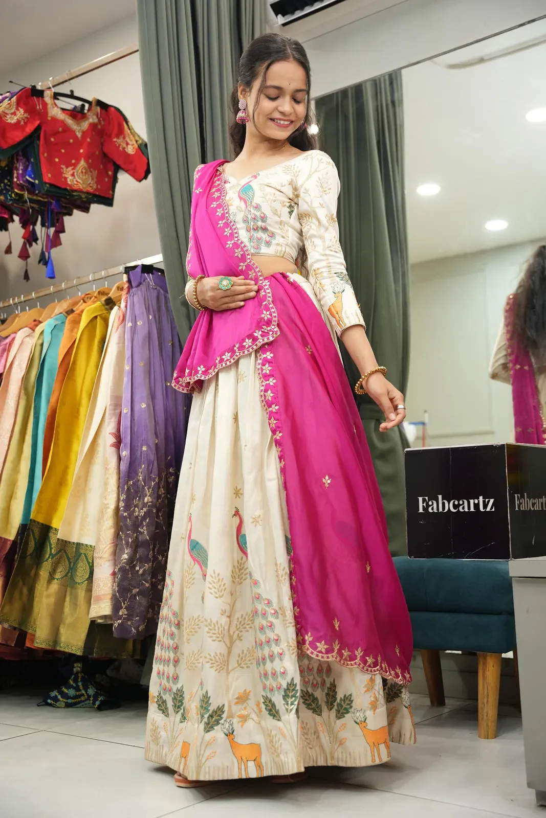 Women's Embroidered Shimmer Lehenga Choli with Sequins Work Mayuri - Image 10