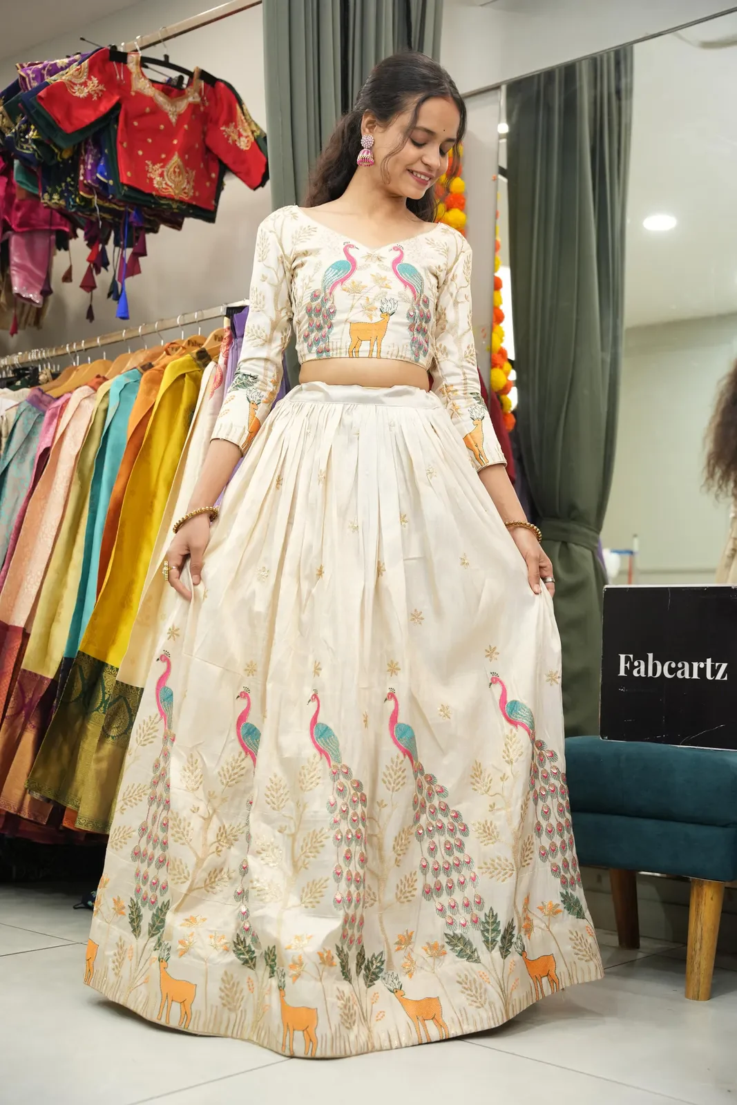 Women's Embroidered Shimmer Lehenga Choli with Sequins Work Mayuri - Image 12