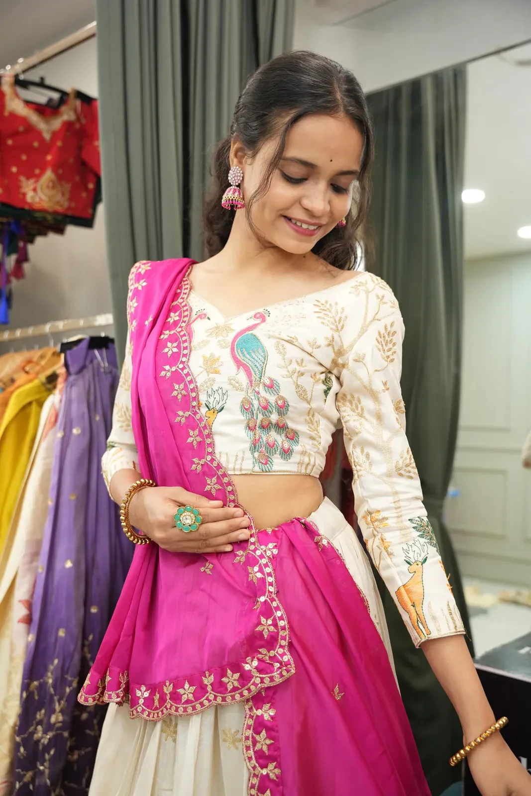 Women's Embroidered Shimmer Lehenga Choli with Sequins Work Mayuri - Image 14
