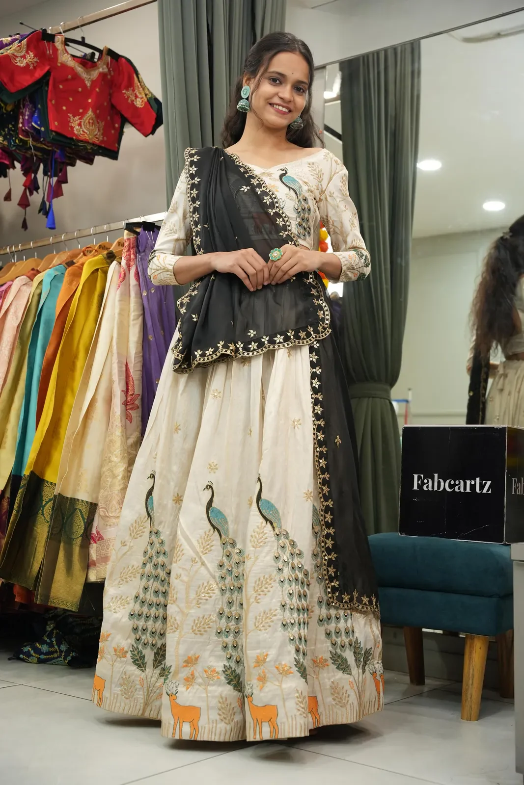 Women's Embroidered Shimmer Lehenga Choli with Sequins Work Mayuri - Image 16