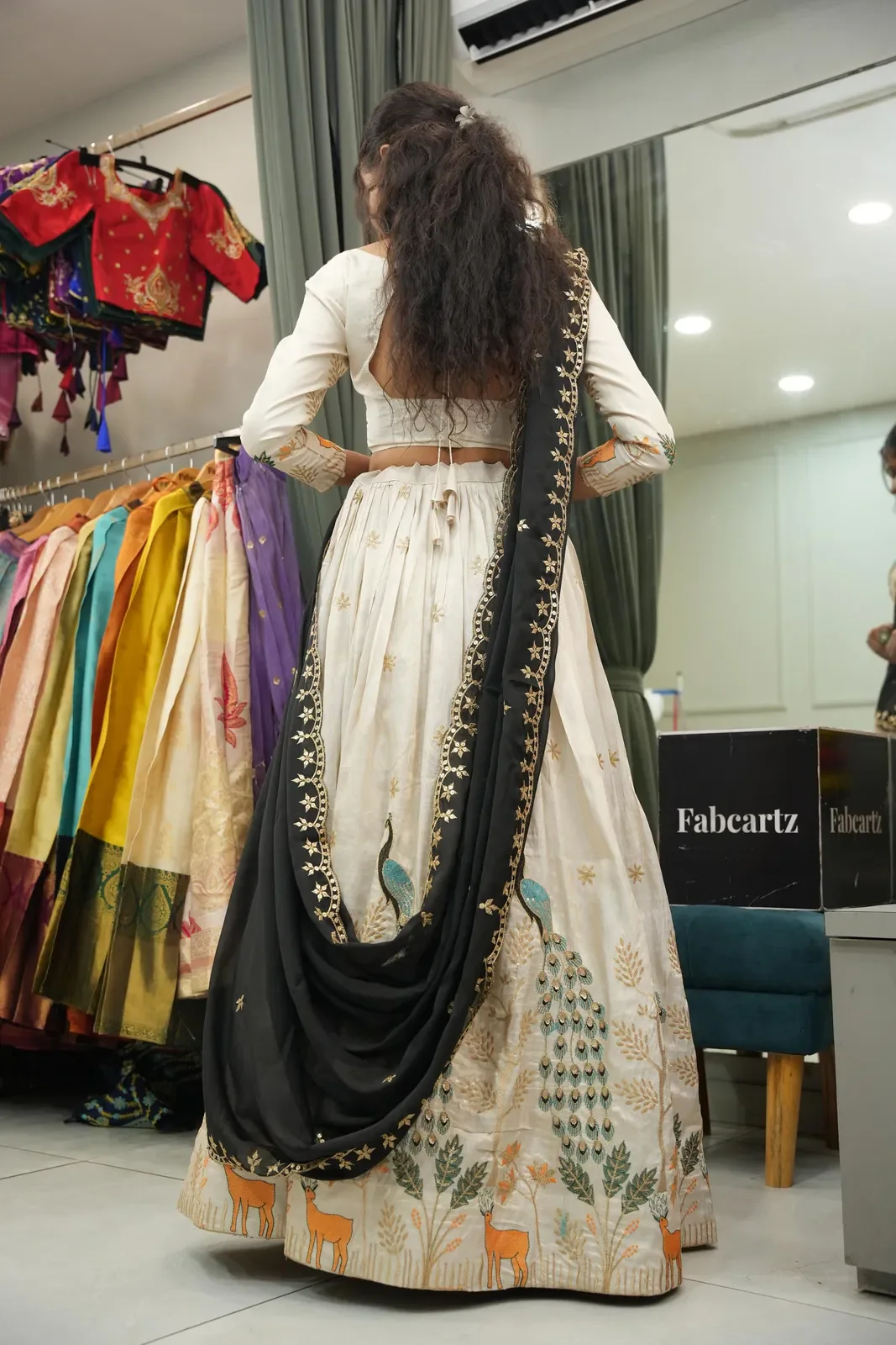 Women's Embroidered Shimmer Lehenga Choli with Sequins Work Mayuri - Image 17