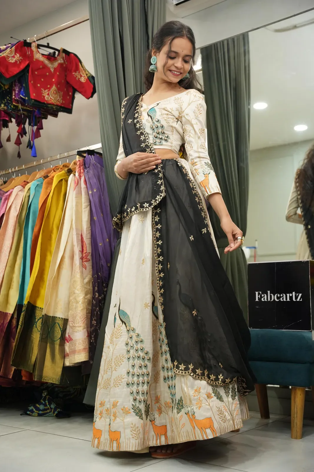 Women's Embroidered Shimmer Lehenga Choli with Sequins Work Mayuri - Image 18