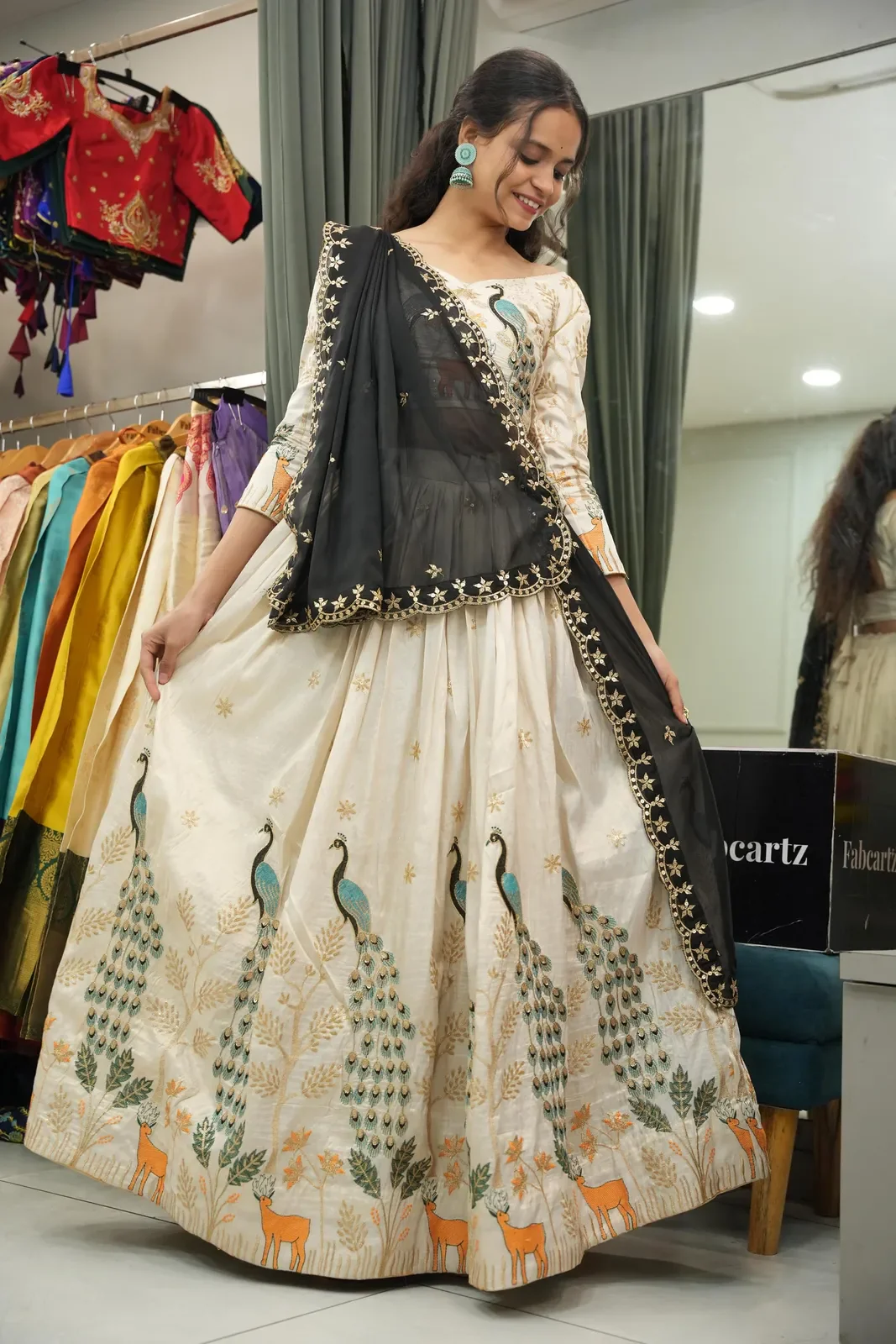 Women's Embroidered Shimmer Lehenga Choli with Sequins Work Mayuri - Image 19