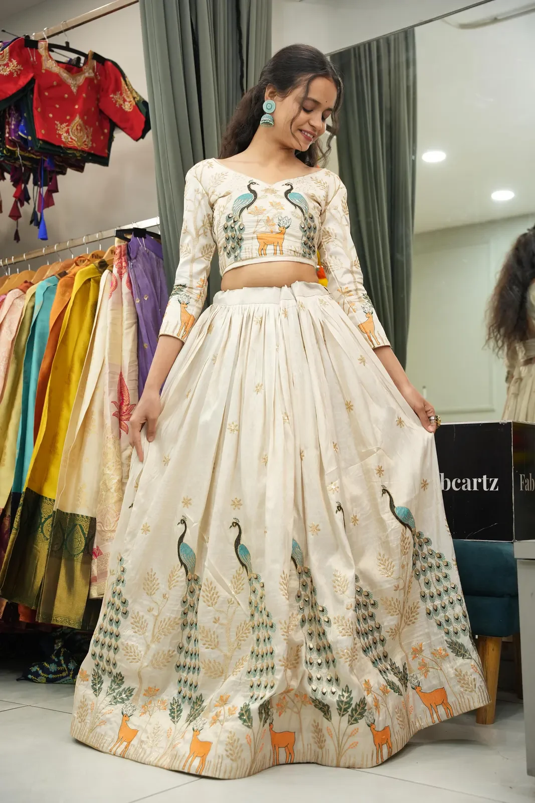 Women's Embroidered Shimmer Lehenga Choli with Sequins Work Mayuri - Image 20