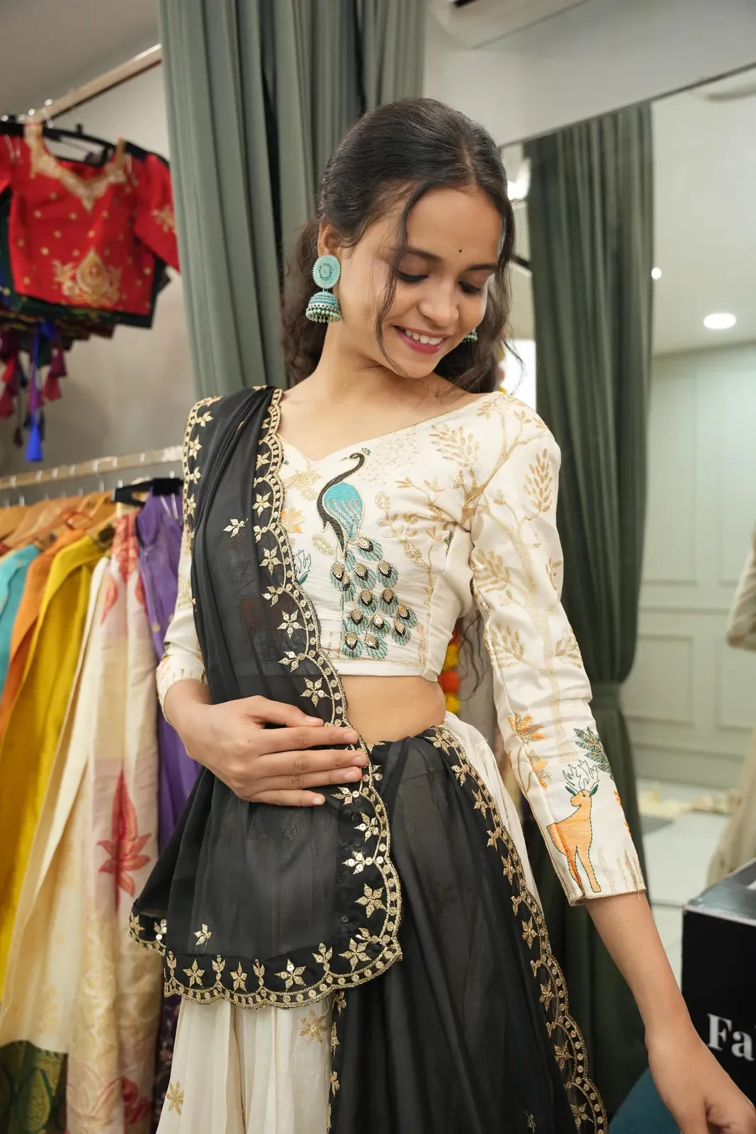 Women's Embroidered Shimmer Lehenga Choli with Sequins Work Mayuri - Image 22