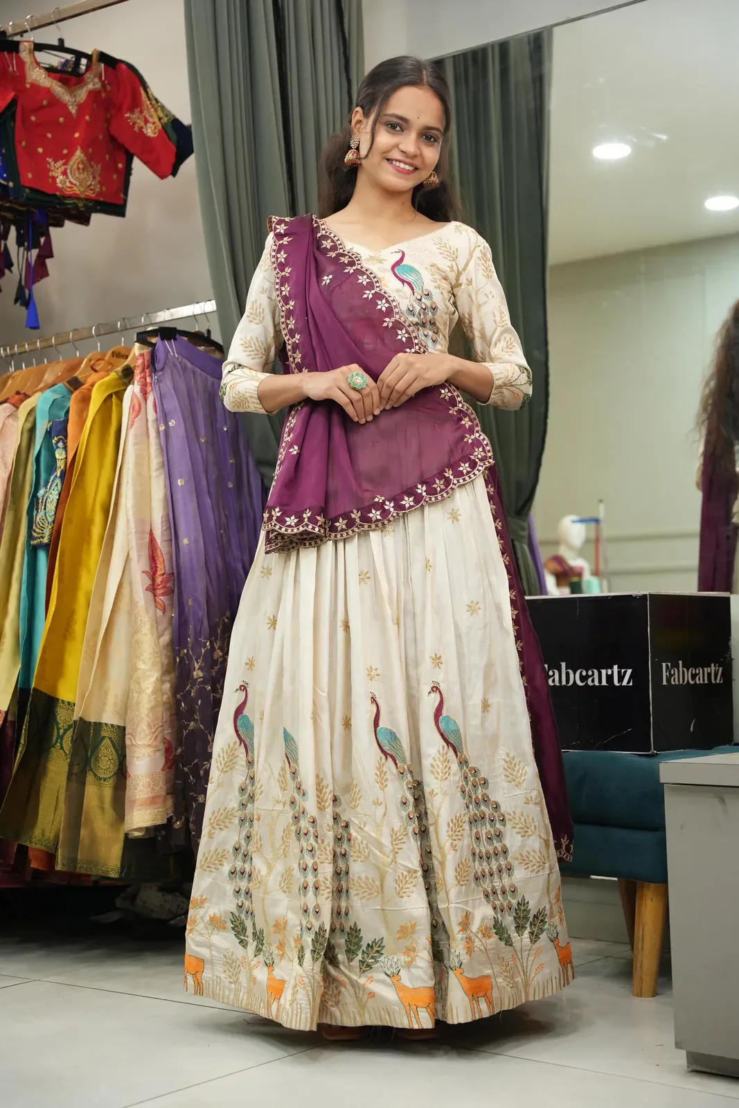 Women's Embroidered Shimmer Lehenga Choli with Sequins Work Mayuri - Image 23