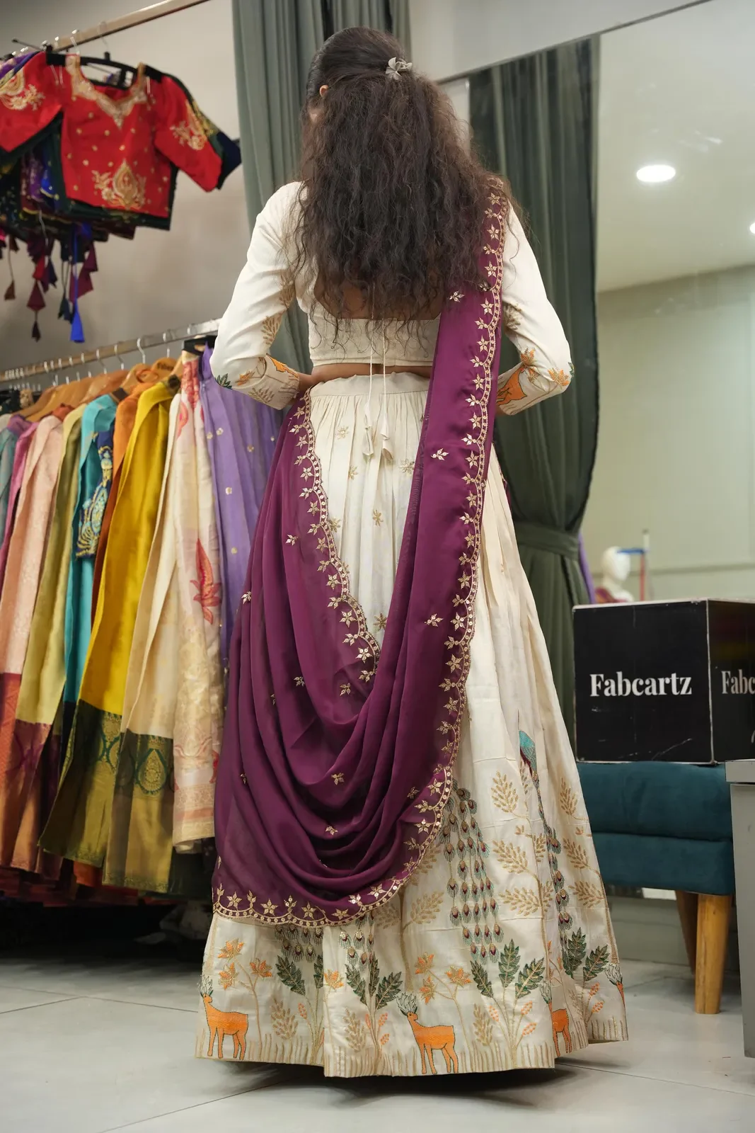 Women's Embroidered Shimmer Lehenga Choli with Sequins Work Mayuri - Image 24