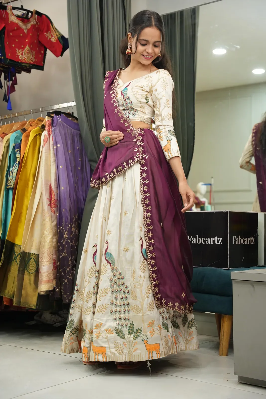 Women's Embroidered Shimmer Lehenga Choli with Sequins Work Mayuri - Image 25
