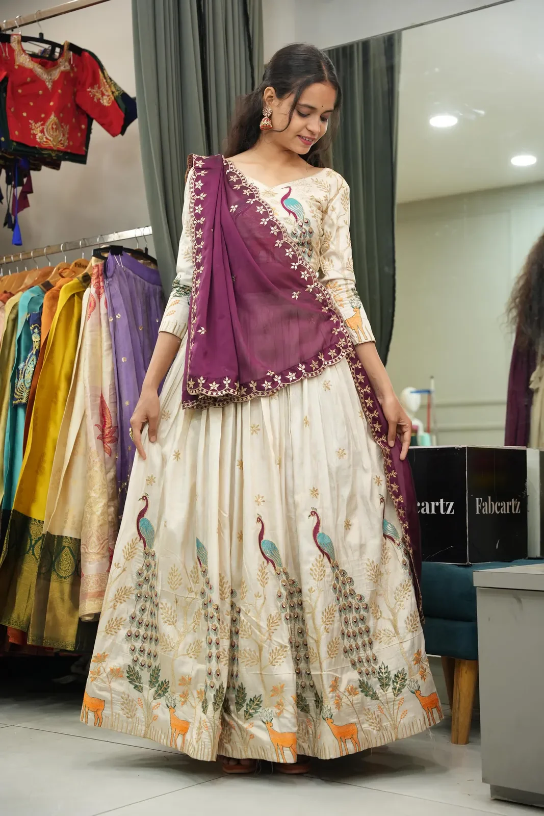 Women's Embroidered Shimmer Lehenga Choli with Sequins Work Mayuri - Image 26