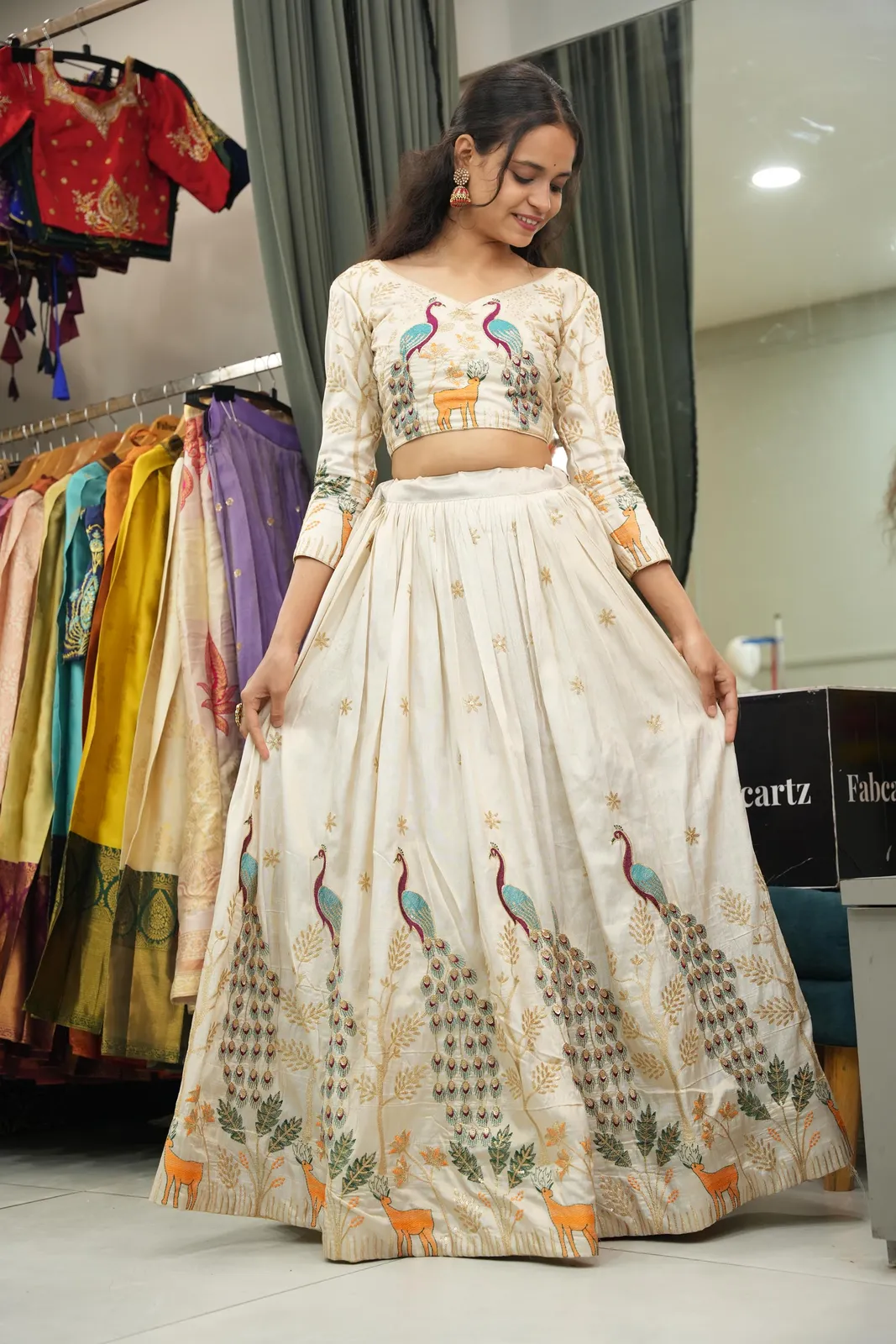 Women's Embroidered Shimmer Lehenga Choli with Sequins Work Mayuri - Image 27