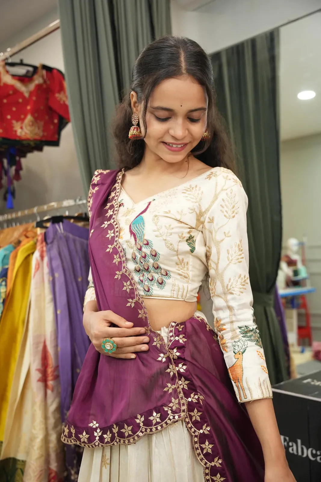 Women's Embroidered Shimmer Lehenga Choli with Sequins Work Mayuri - Image 29