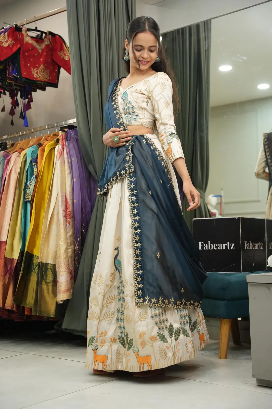 Women's Embroidered Shimmer Lehenga Choli with Sequins Work Mayuri - Image 3