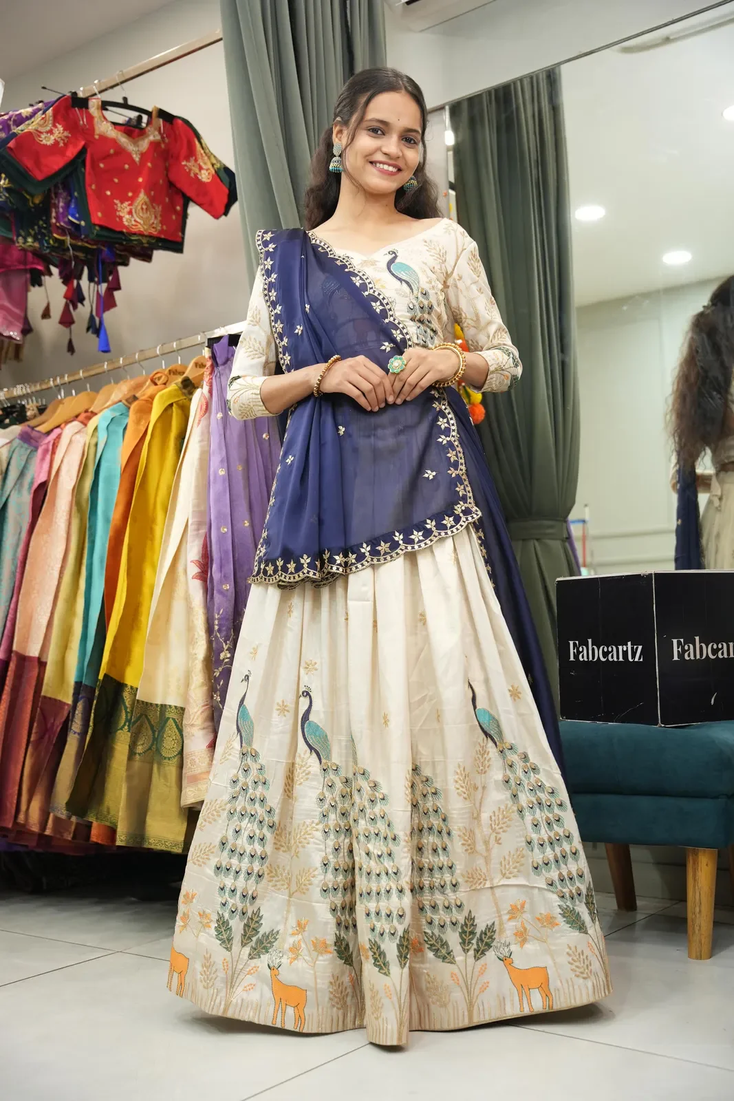 Women's Embroidered Shimmer Lehenga Choli with Sequins Work Mayuri - Image 31