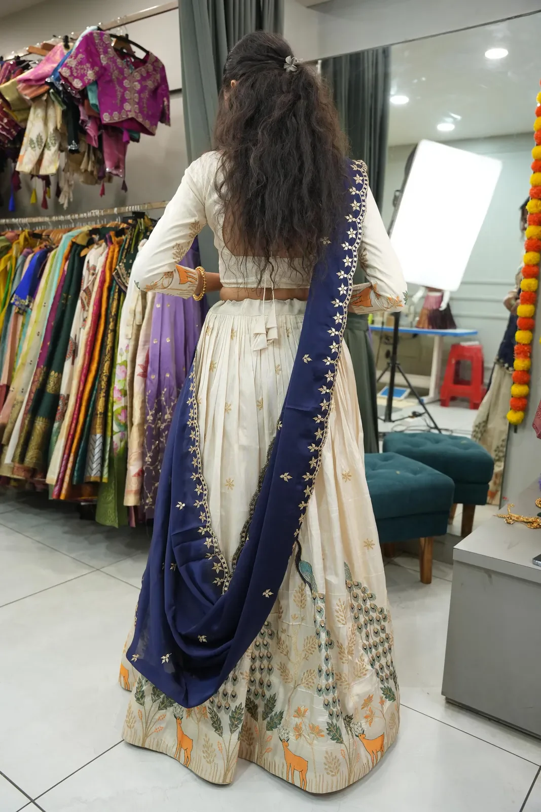 Women's Embroidered Shimmer Lehenga Choli with Sequins Work Mayuri - Image 32