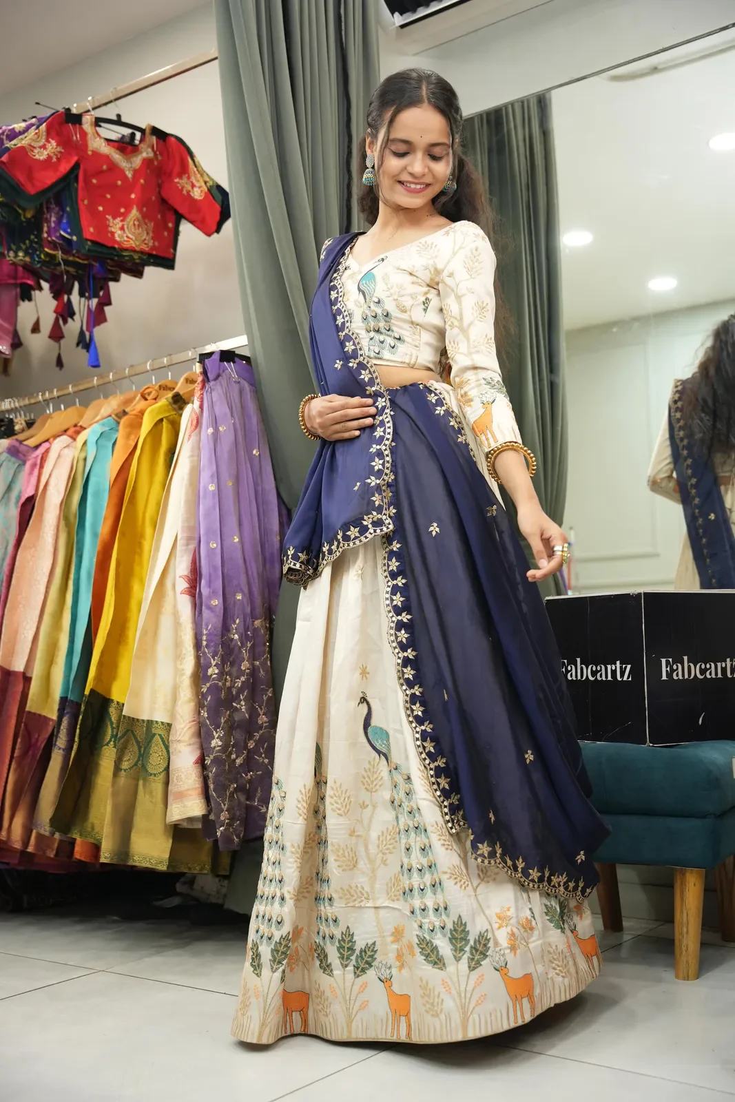 Women's Embroidered Shimmer Lehenga Choli with Sequins Work Mayuri - Image 33