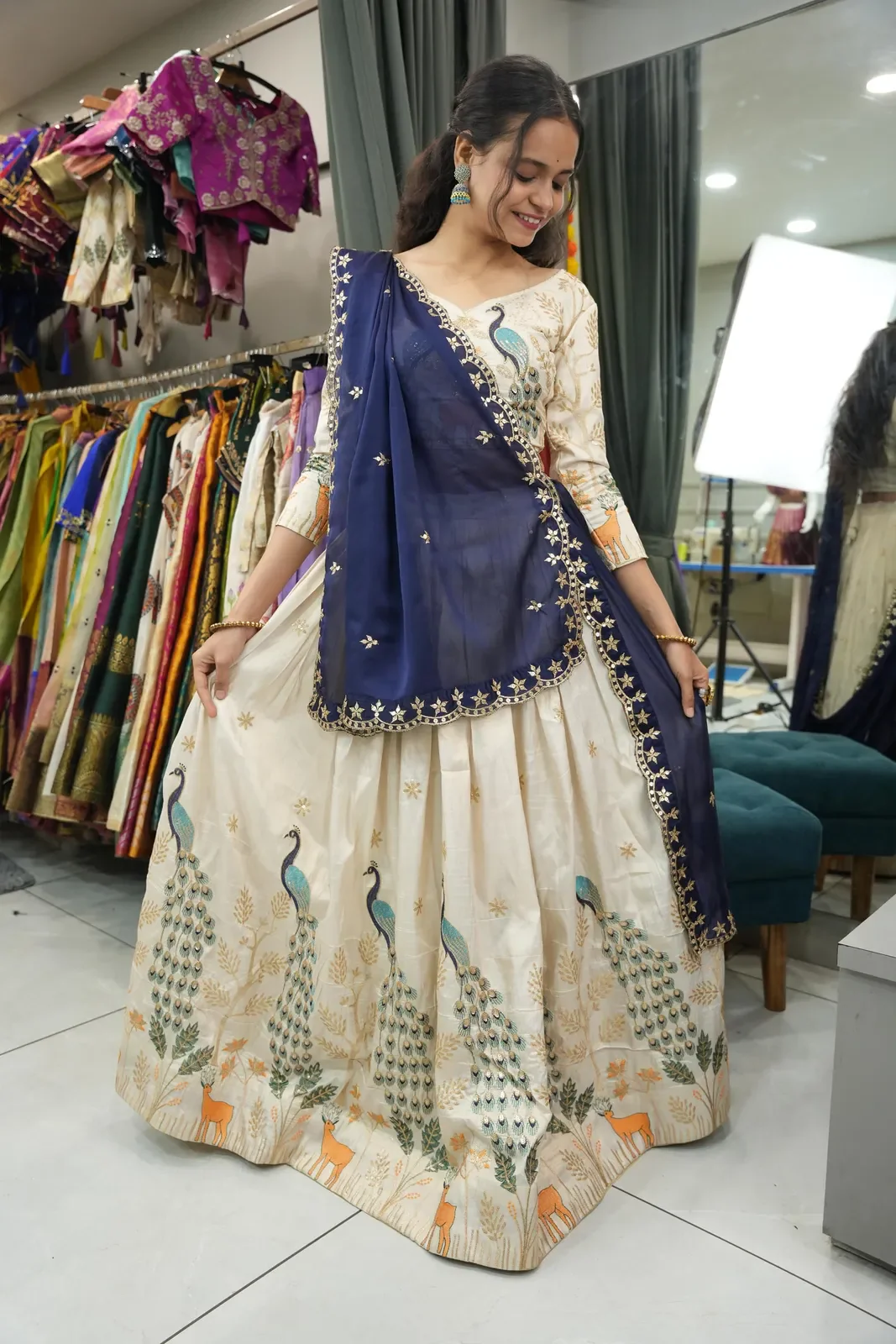 Women's Embroidered Shimmer Lehenga Choli with Sequins Work Mayuri - Image 34