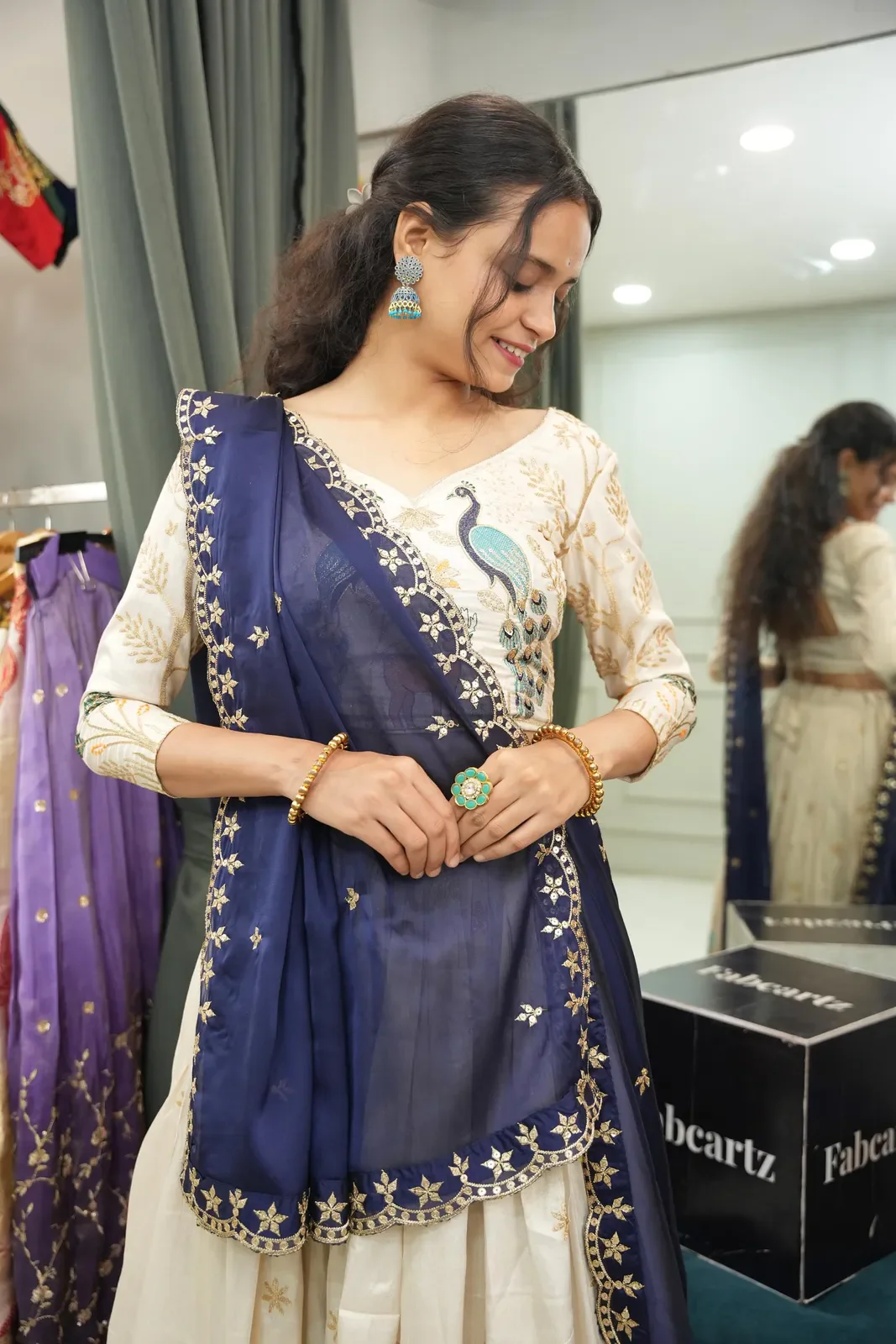 Women's Embroidered Shimmer Lehenga Choli with Sequins Work Mayuri - Image 36