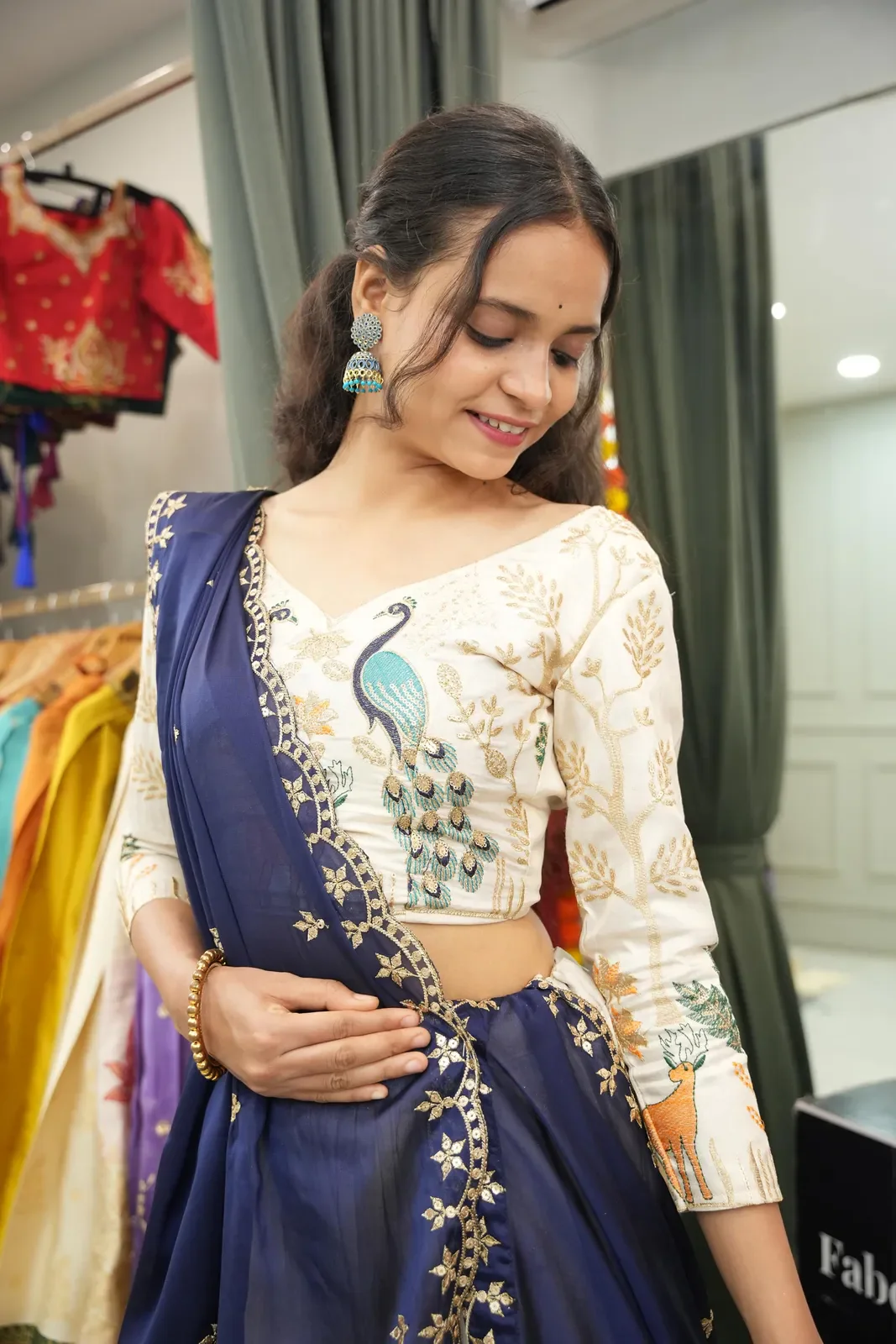 Women's Embroidered Shimmer Lehenga Choli with Sequins Work Mayuri - Image 37