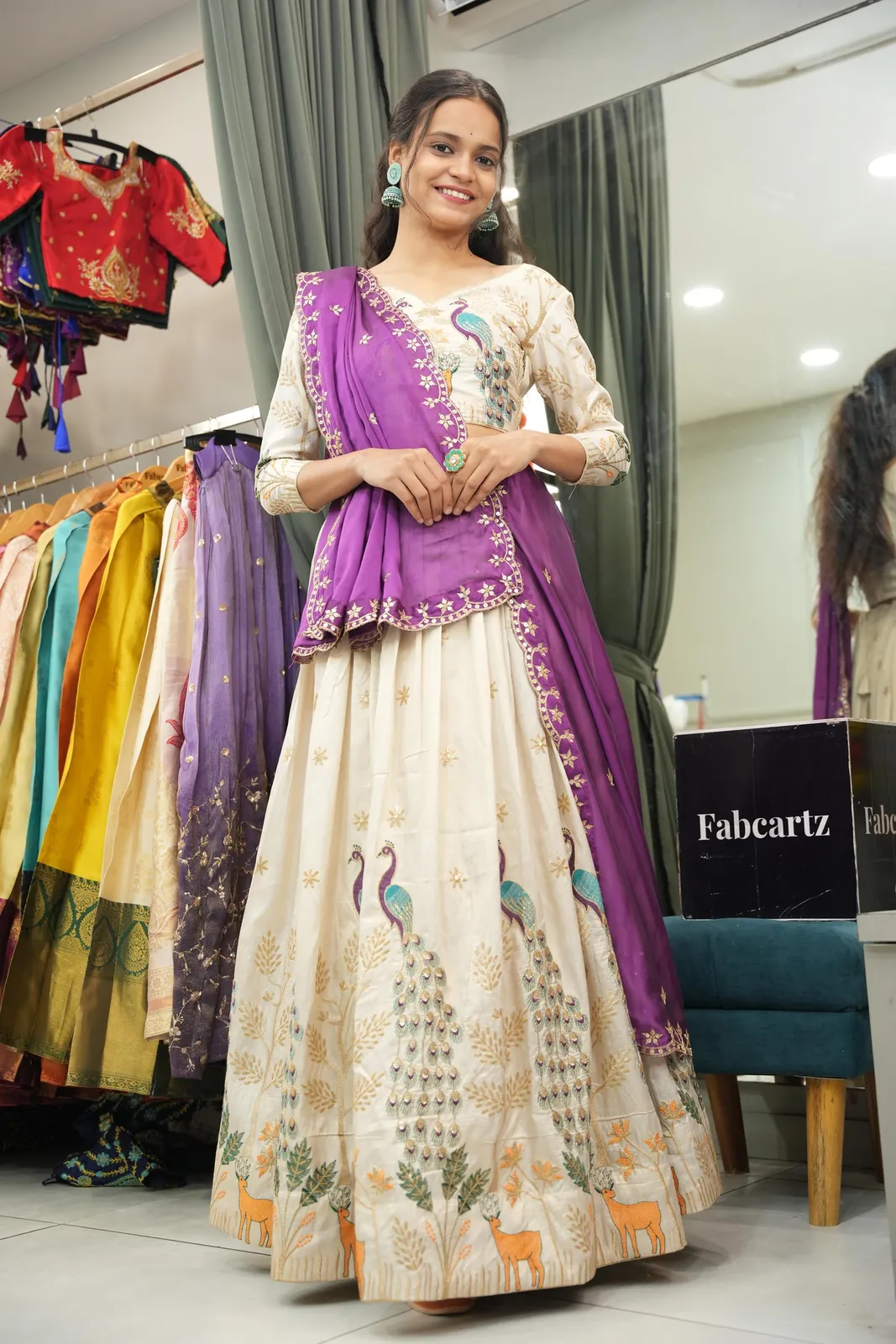 Women's Embroidered Shimmer Lehenga Choli with Sequins Work Mayuri - Image 39