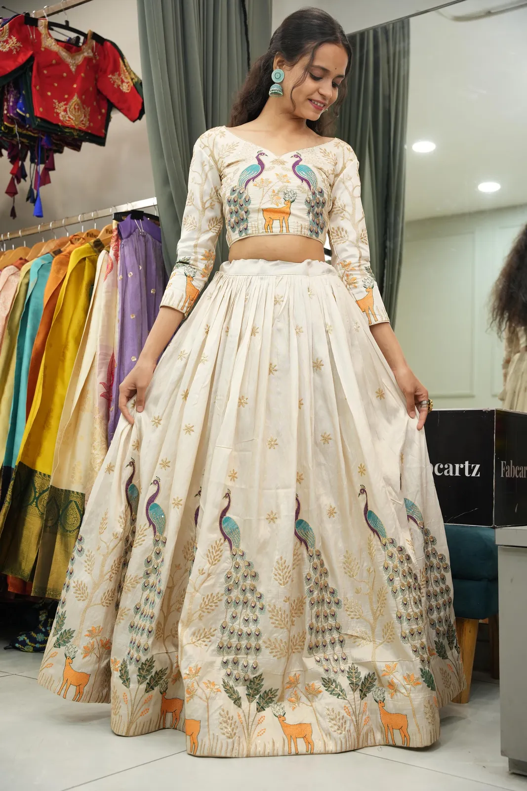 Women's Embroidered Shimmer Lehenga Choli with Sequins Work Mayuri - Image 43