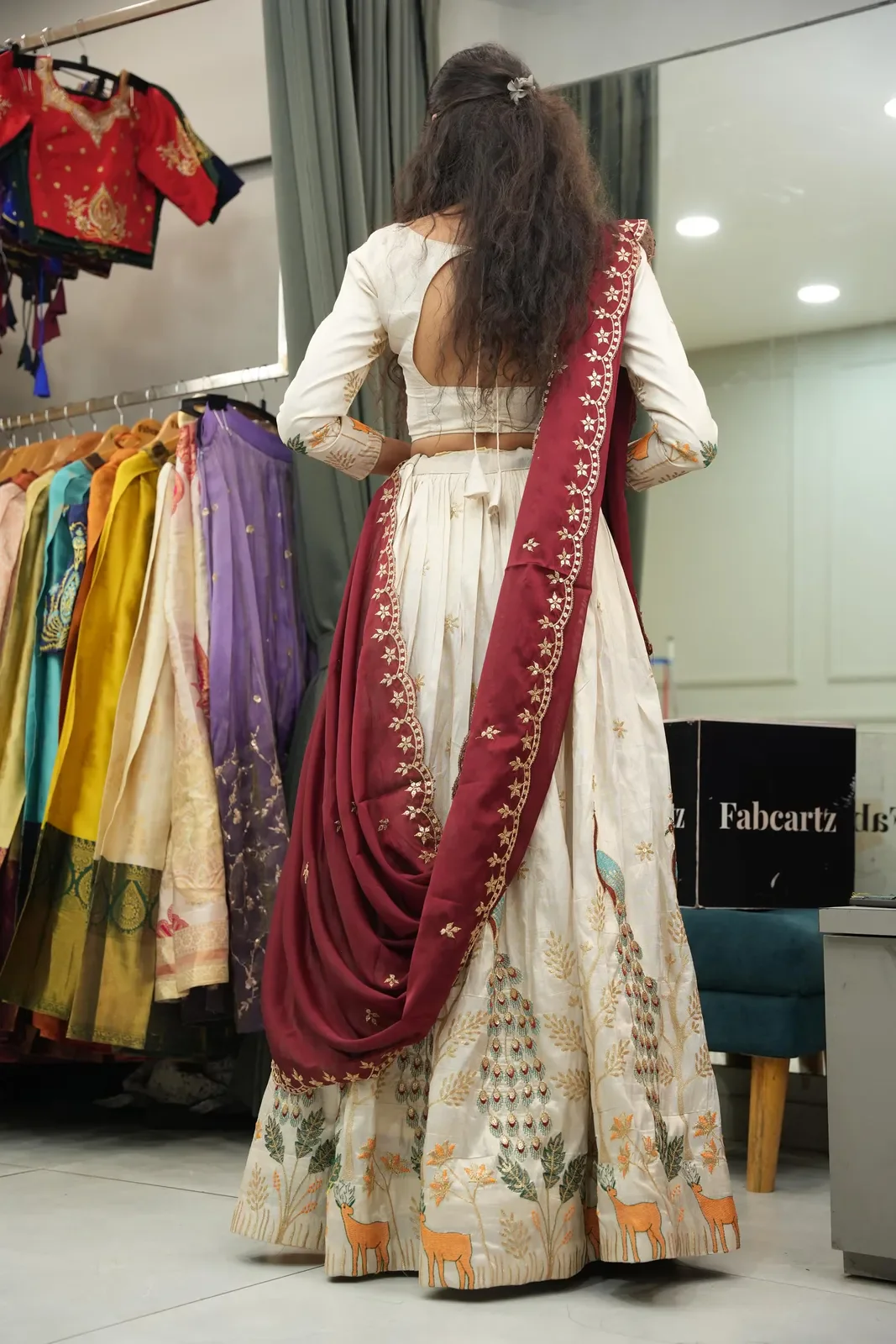 Women's Embroidered Shimmer Lehenga Choli with Sequins Work Mayuri - Image 47