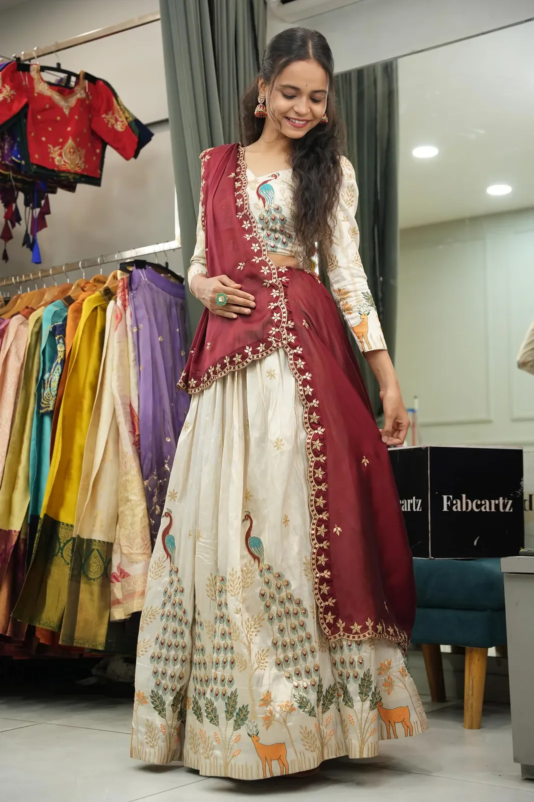 Women's Embroidered Shimmer Lehenga Choli with Sequins Work Mayuri - Image 48