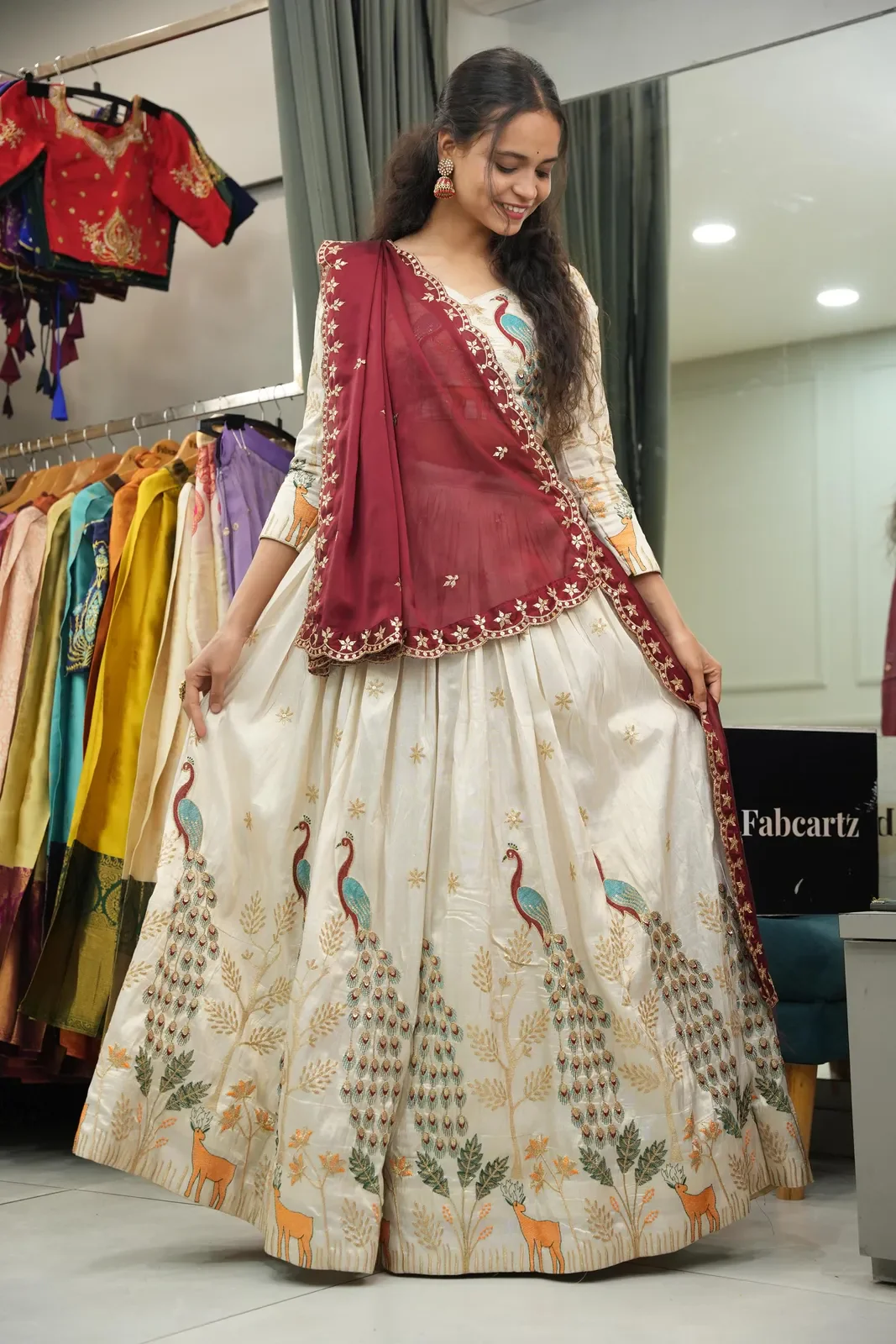 Women's Embroidered Shimmer Lehenga Choli with Sequins Work Mayuri - Image 49